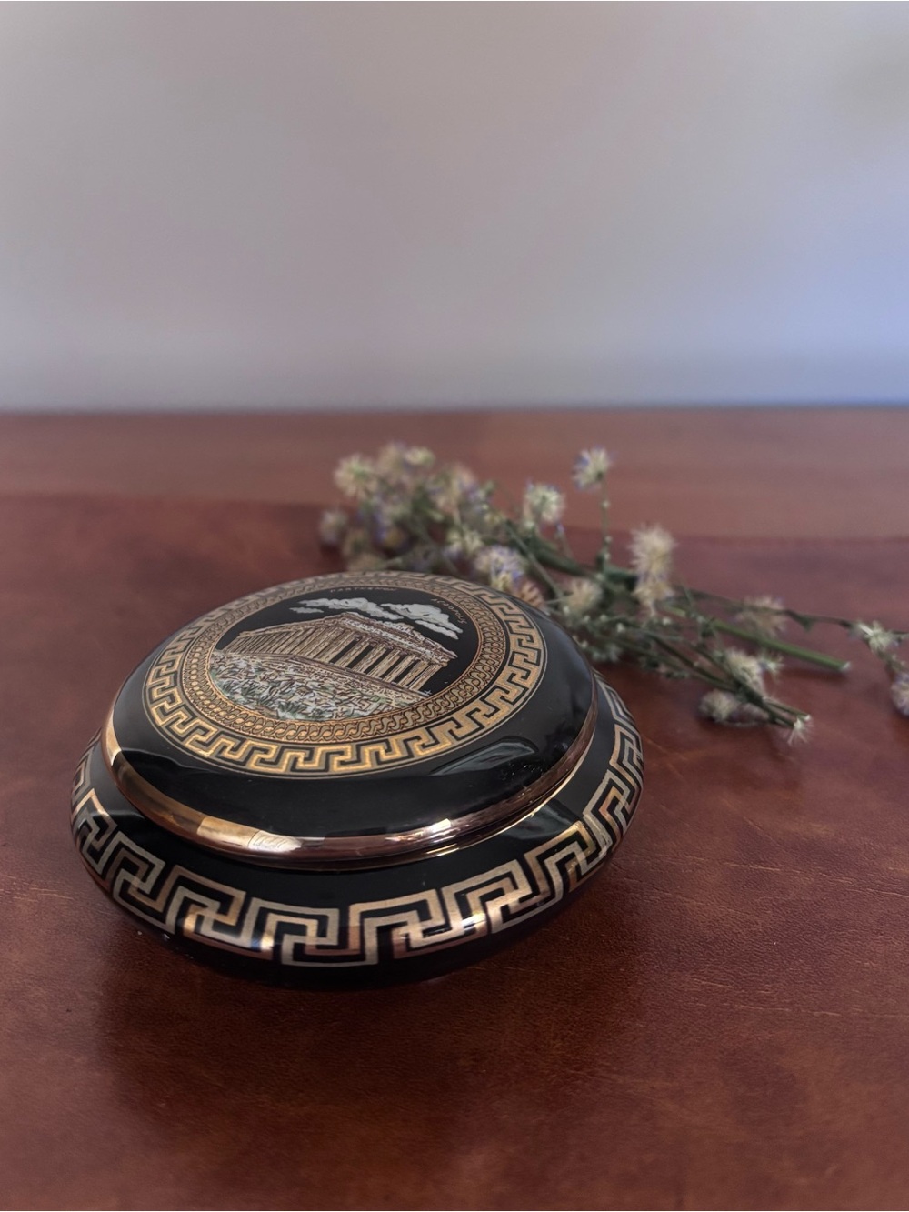 Parthenon Acropolis Trinket Box, 24K Gold